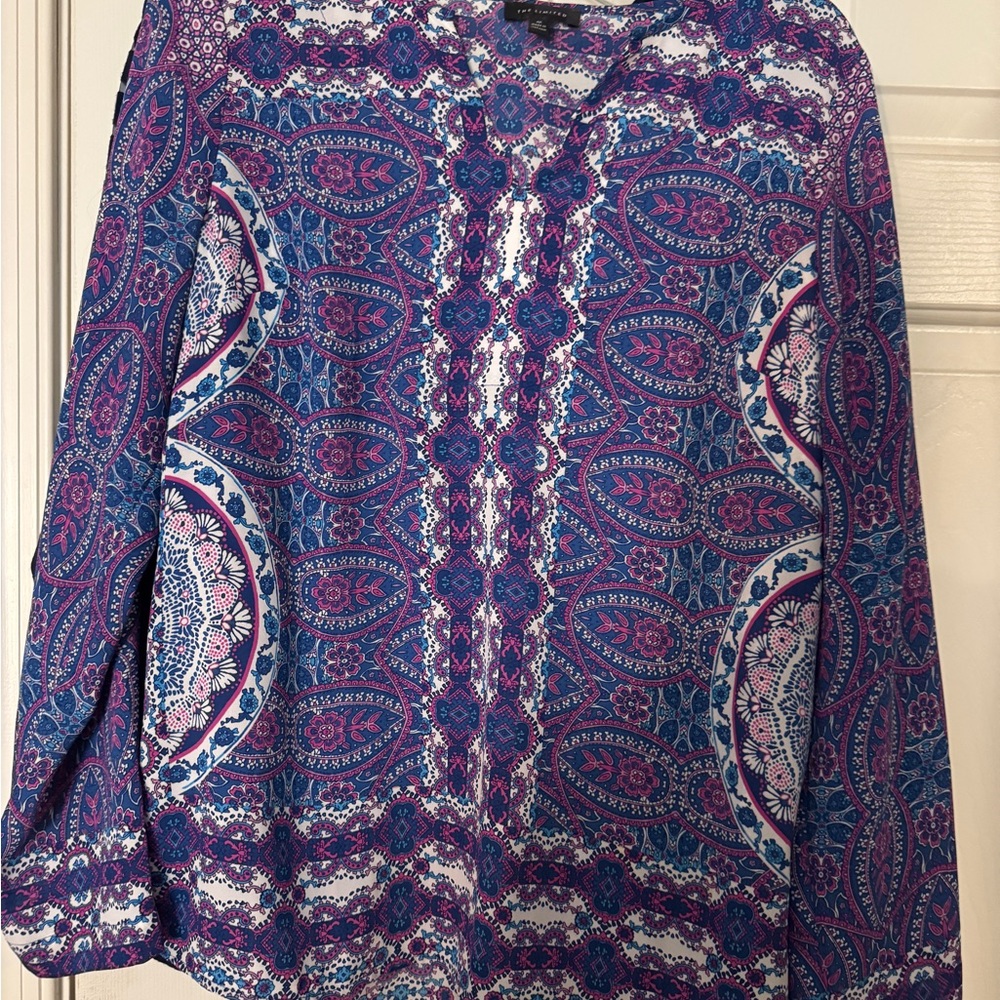 The Limited Blue and Purple Paisley Blouse